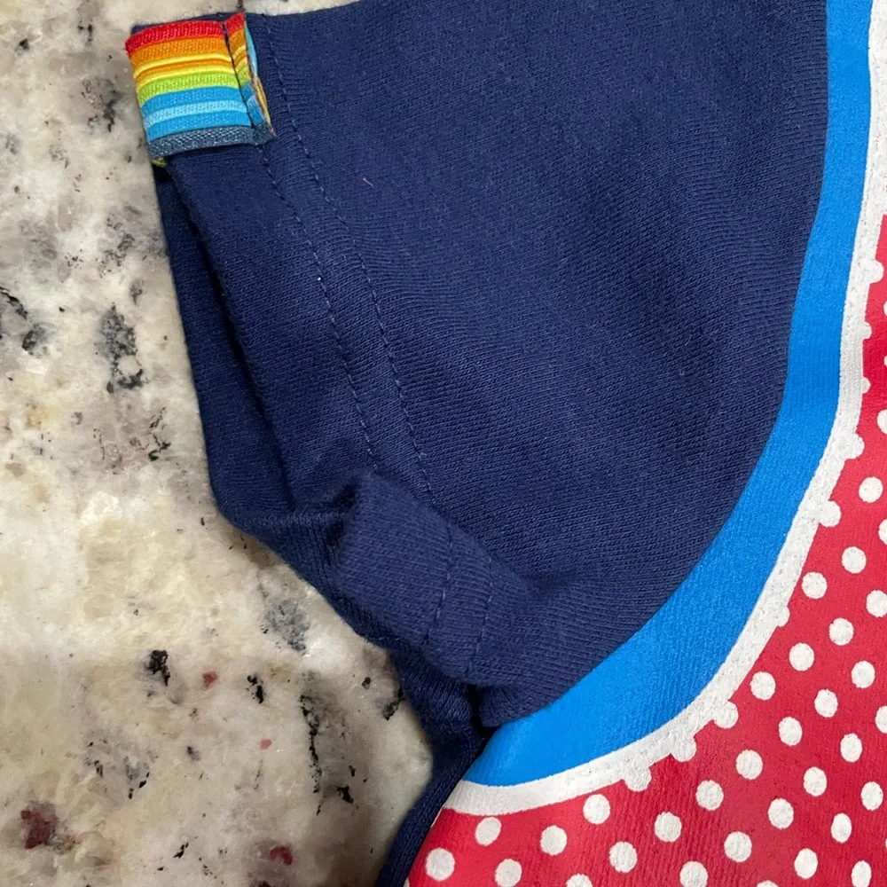 LAZOO Infant Boys Red and Blue Giraffe Bodysuit Romper Like New Size:18M